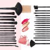 32 professional makeup brush set; facial eye shadow eyeliner foundation blush lip powder liquid cream blending brush (black)