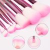 22 Piece Makeup Brush Set; Professional Pink Foundation Eyeshadow Brushes with Storage Bag For Girls