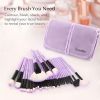 32 professional makeup brush set; facial eye shadow eyeliner foundation blush lip powder liquid cream blending brush (purple)