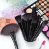 32 professional makeup brush set; facial eye shadow eyeliner foundation blush lip powder liquid cream blending brush (black)