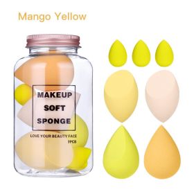 7Pcs Makeup Sponge Set Face Beauty Cosmetic Powder Puff for Foundation Cream Concealer Make Up Blender Tools Sponge â€“âˆ«â€“Ã¦â€”Ã…â€“Âºâ€“Âµâ€”Ã‡â€“âˆâ€“âˆ«â€“âˆž (Color: Mango Yellow)