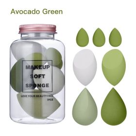 7Pcs Makeup Sponge Set Face Beauty Cosmetic Powder Puff for Foundation Cream Concealer Make Up Blender Tools Sponge â€“âˆ«â€“Ã¦â€”Ã…â€“Âºâ€“Âµâ€”Ã‡â€“âˆâ€“âˆ«â€“âˆž (Color: Avocado Green)