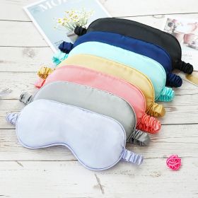 Imitated Silk Eye Patch Shading Sleep Eye Mask Eyepatch Travel Relax Cover Eyeshade Health Sleeping Shield Eye Care Tools (Color: Blue)