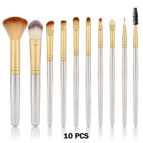 24Pcs Makeup Brushes Set Cosmetics Foundation Blush Kit Powder Eyeshadow Tool Kabuki Blending Make Up Pinceles De Maquillaje (Color: Champagne-10PCS)