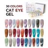 AS 15ml 30 Colors Solid Colour Gel Polish Set Shiny Cat Eye Nail Gel Polish Starry Sky Effect Gel UV Gel Varnish Bright Silver Enamel Lacquer Soak off