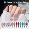 AS 15ml 30 Colors Solid Colour Gel Polish Set Shiny Cat Eye Nail Gel Polish Starry Sky Effect Gel UV Gel Varnish Bright Silver Enamel Lacquer Soak off